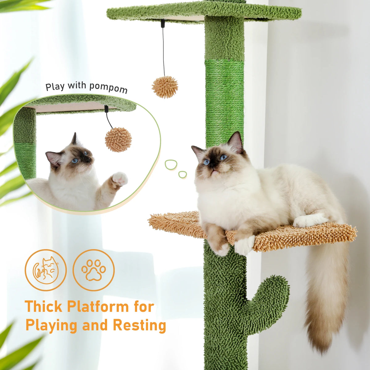 PAWZ Road Tall Floor To Ceiling Cat Tree With Hammock