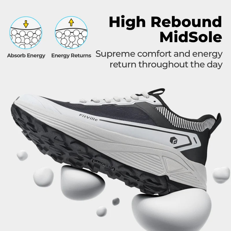 Fittington Men's Wide Comfort Walking Shoes With Arch Support