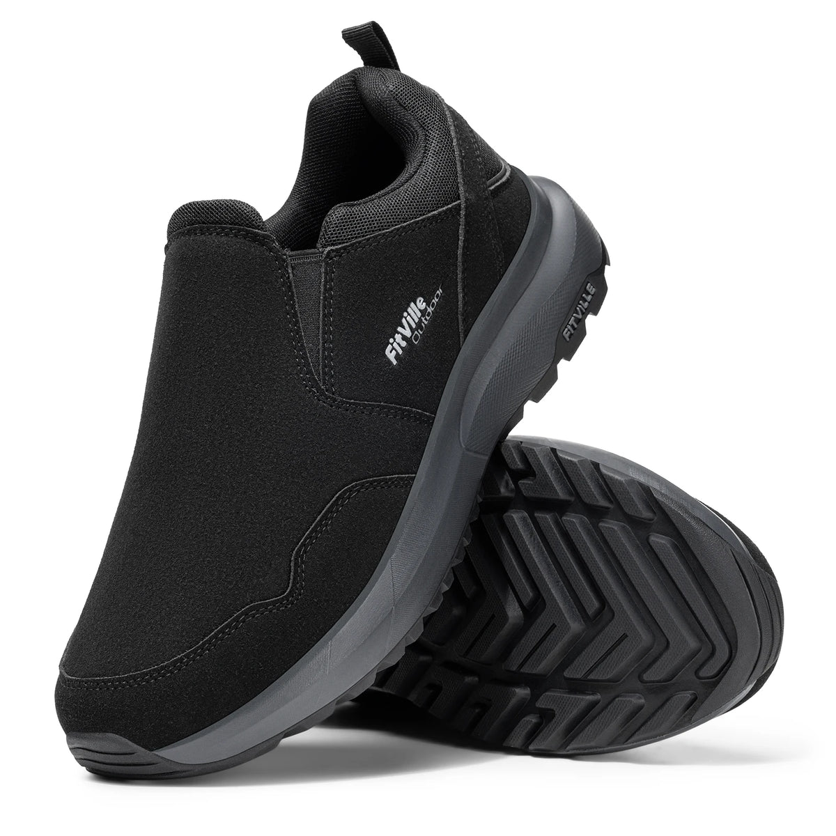Fitville Men's Comfort Slip On Hiking Loafers With Arch Support