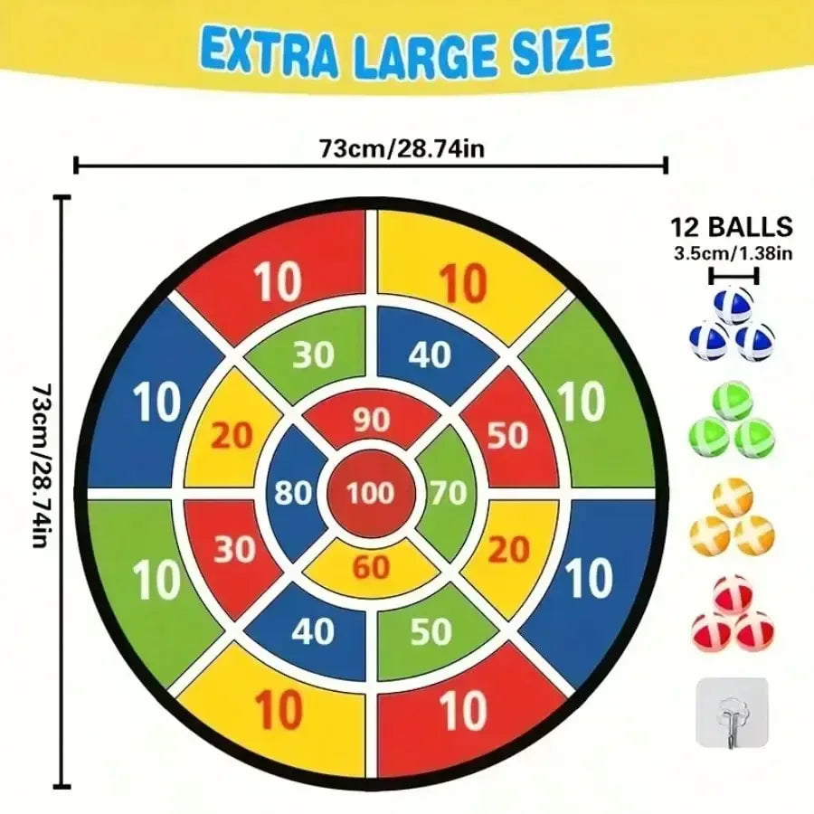 Kids Safety Dart Board With Sticky Balls Indoor Outdoor Toy