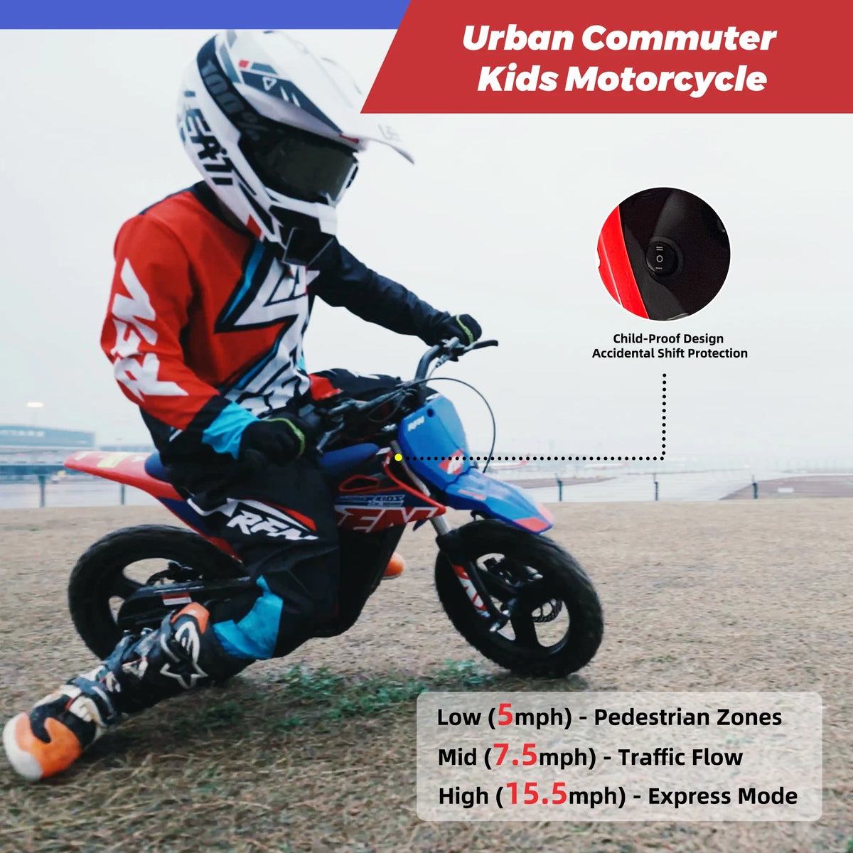RFN Warrior Kids Electric Off Road Dirt Motorcycle Bike
