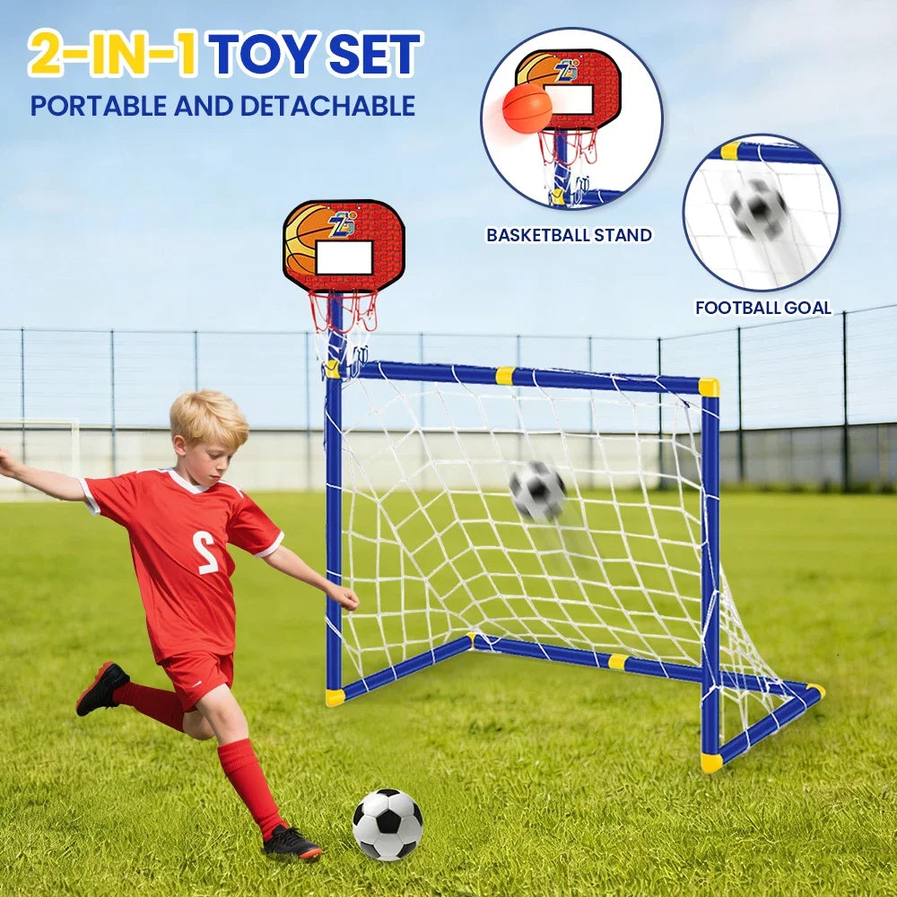Kmoist 2 In 1 Portable Kids Basketball And Soccer Goal