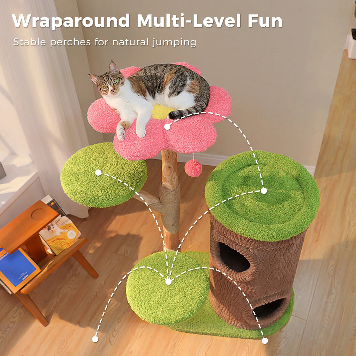 P Luxury Indoor Cat Tree Tower With Four Spacious Condos