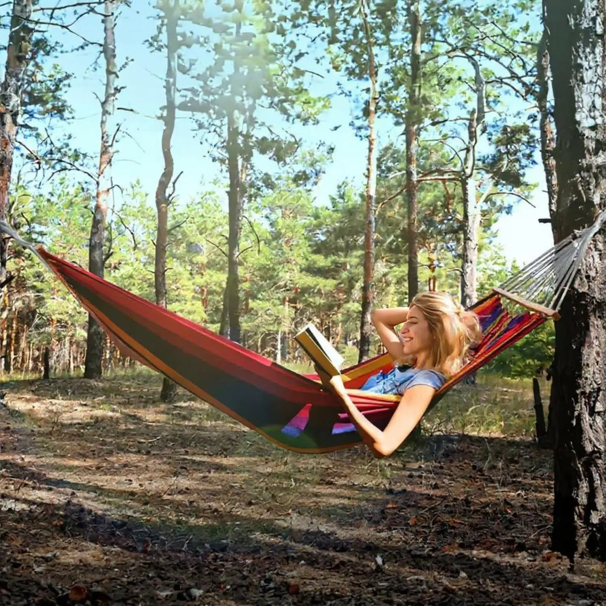 Gyroor Outdoor Adjustable Stand Nylon Hammock With Carry Bag