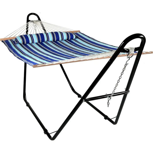 Heavy Duty Double Hammock With Steel Stand For Outdoor Relaxation