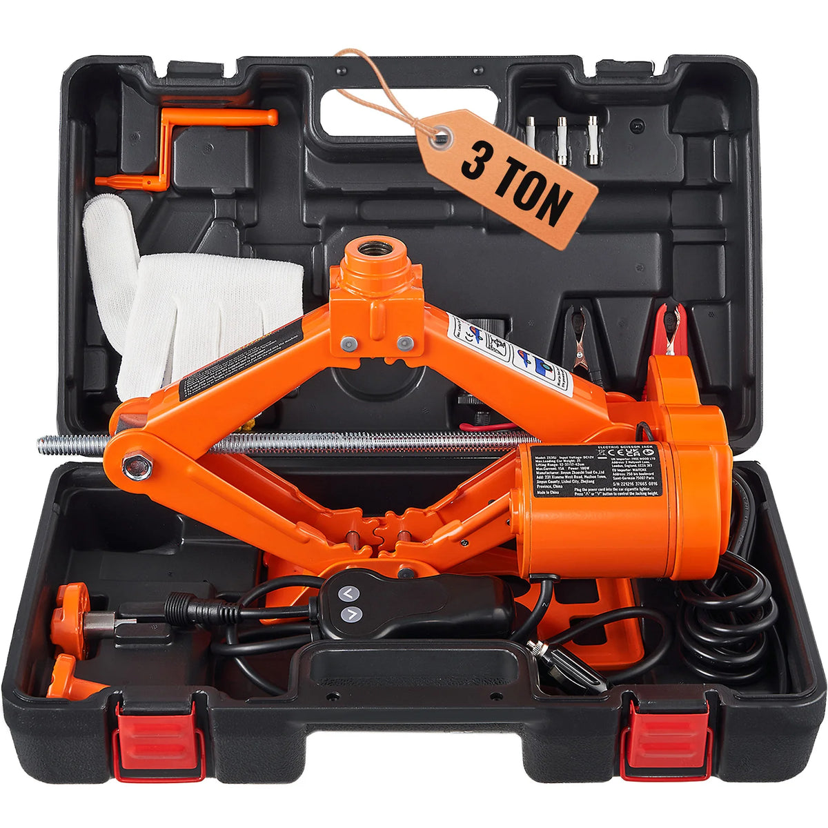 SucceBuy 3 Ton Electric Scissor Car Jack With Impact Wrench