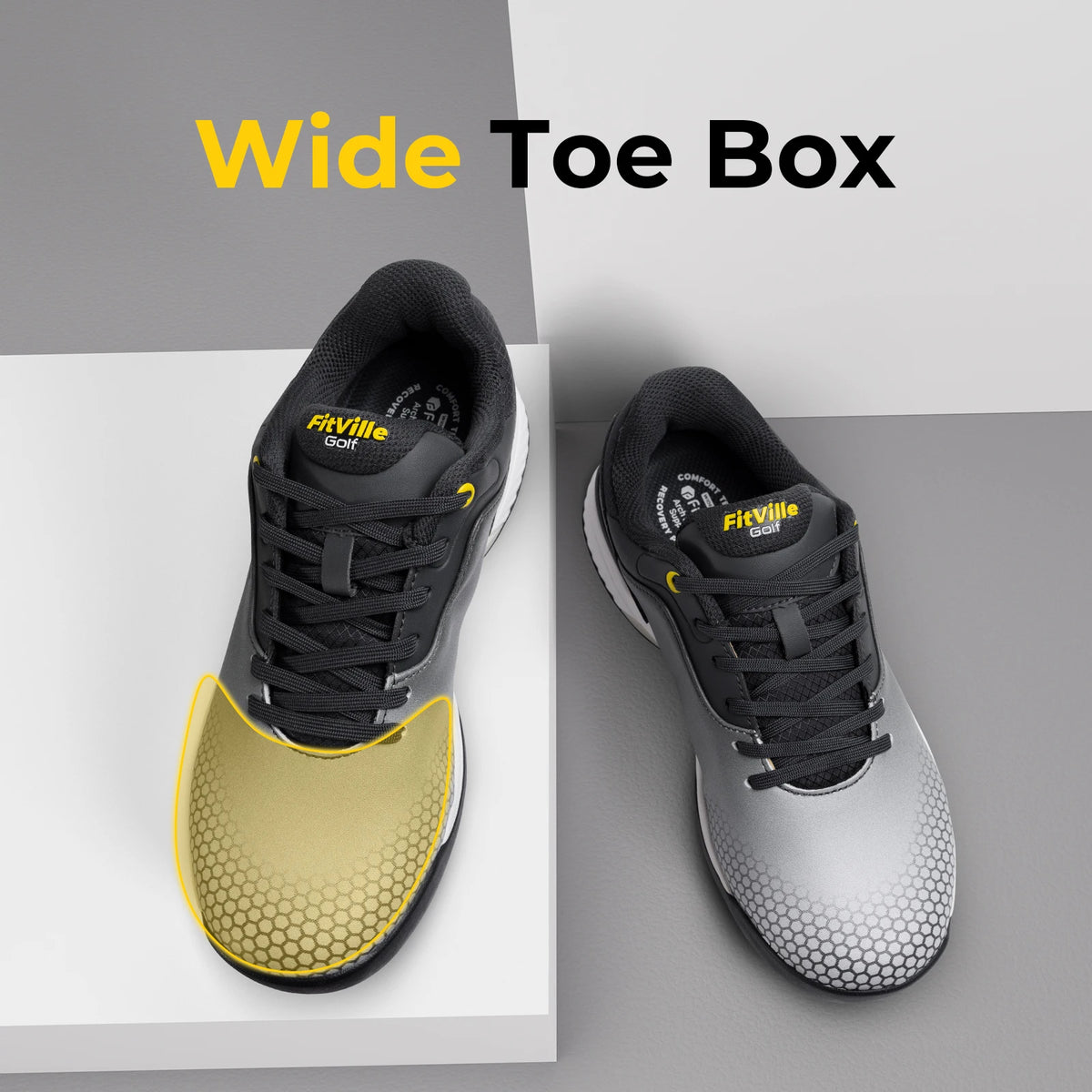 Fitville Men Wide Golf Shoes Lightweight Comfortable Athletic Sneakers