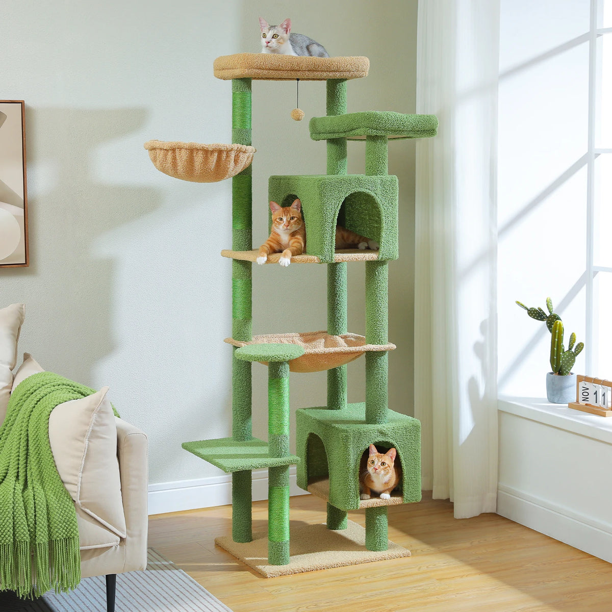 Pawz Road Indoor Cat Tree With Hammock And Scratching Posts