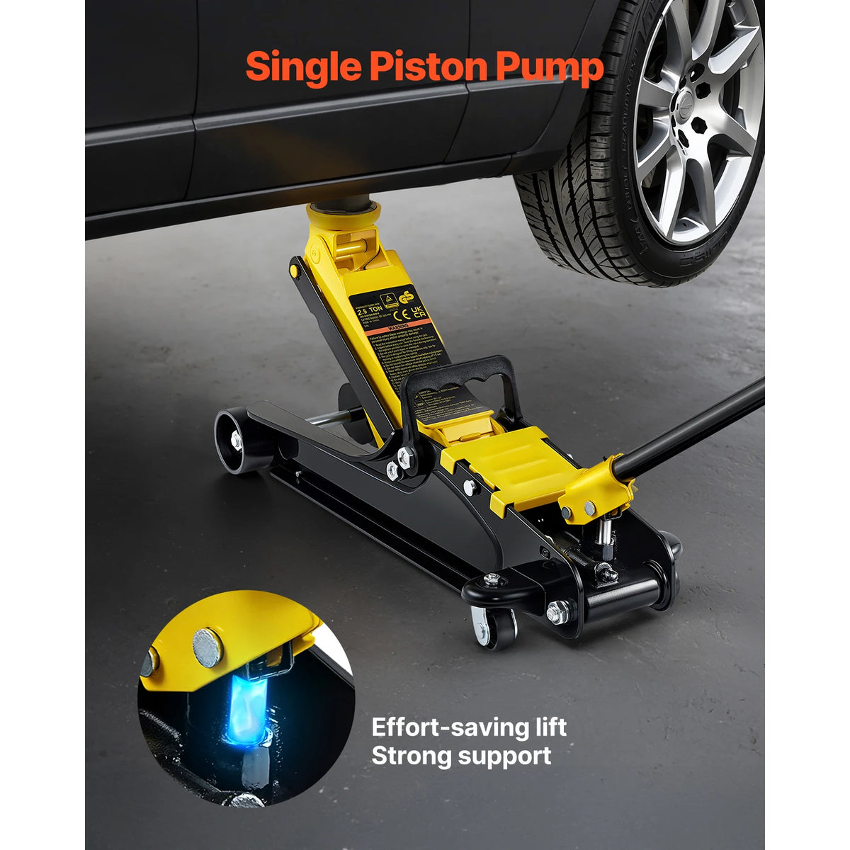 SucceBuy Low Profile Hydraulic Floor Jack Professional Car Lifter