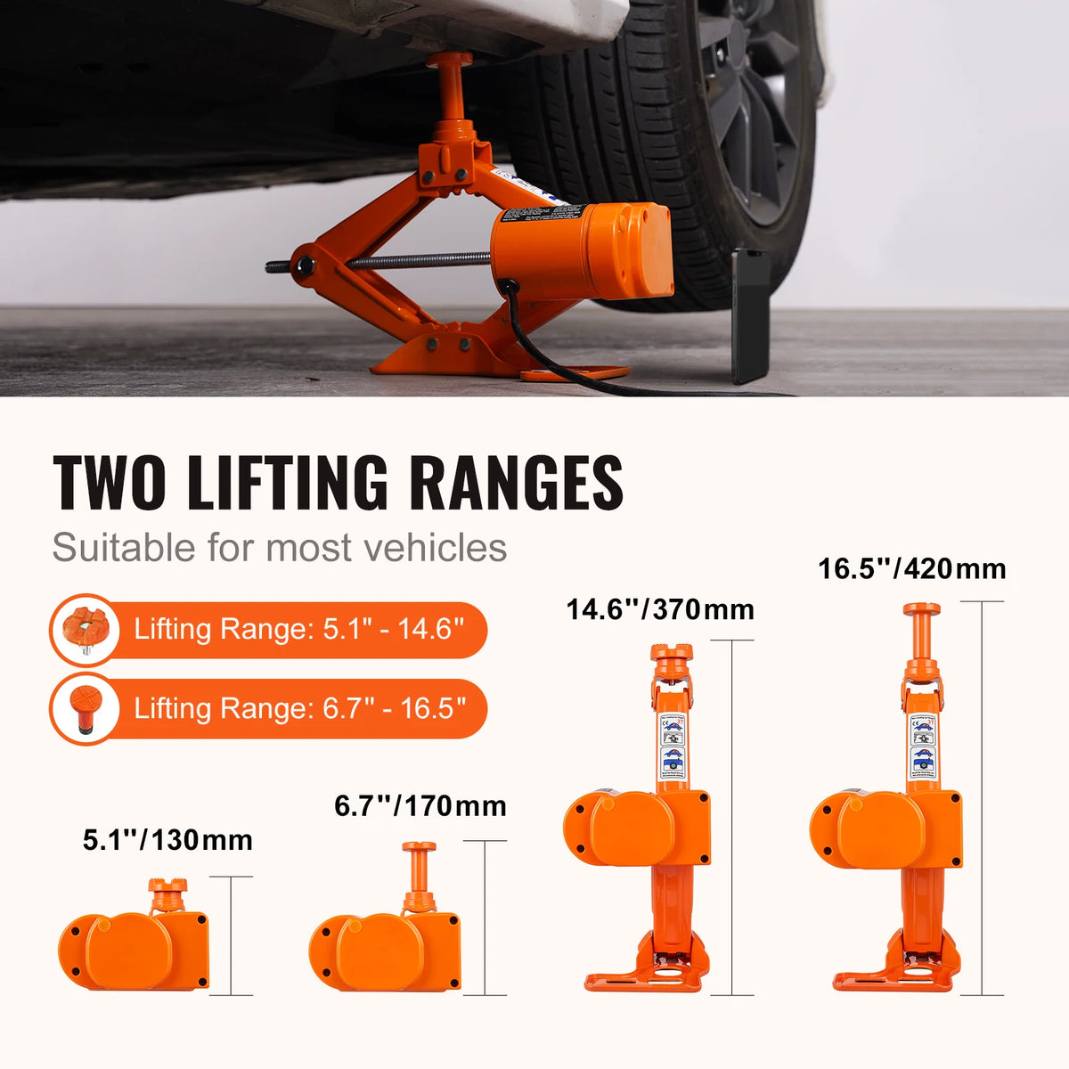 SucceBuy 3 Ton Electric Scissor Car Jack With Impact Wrench