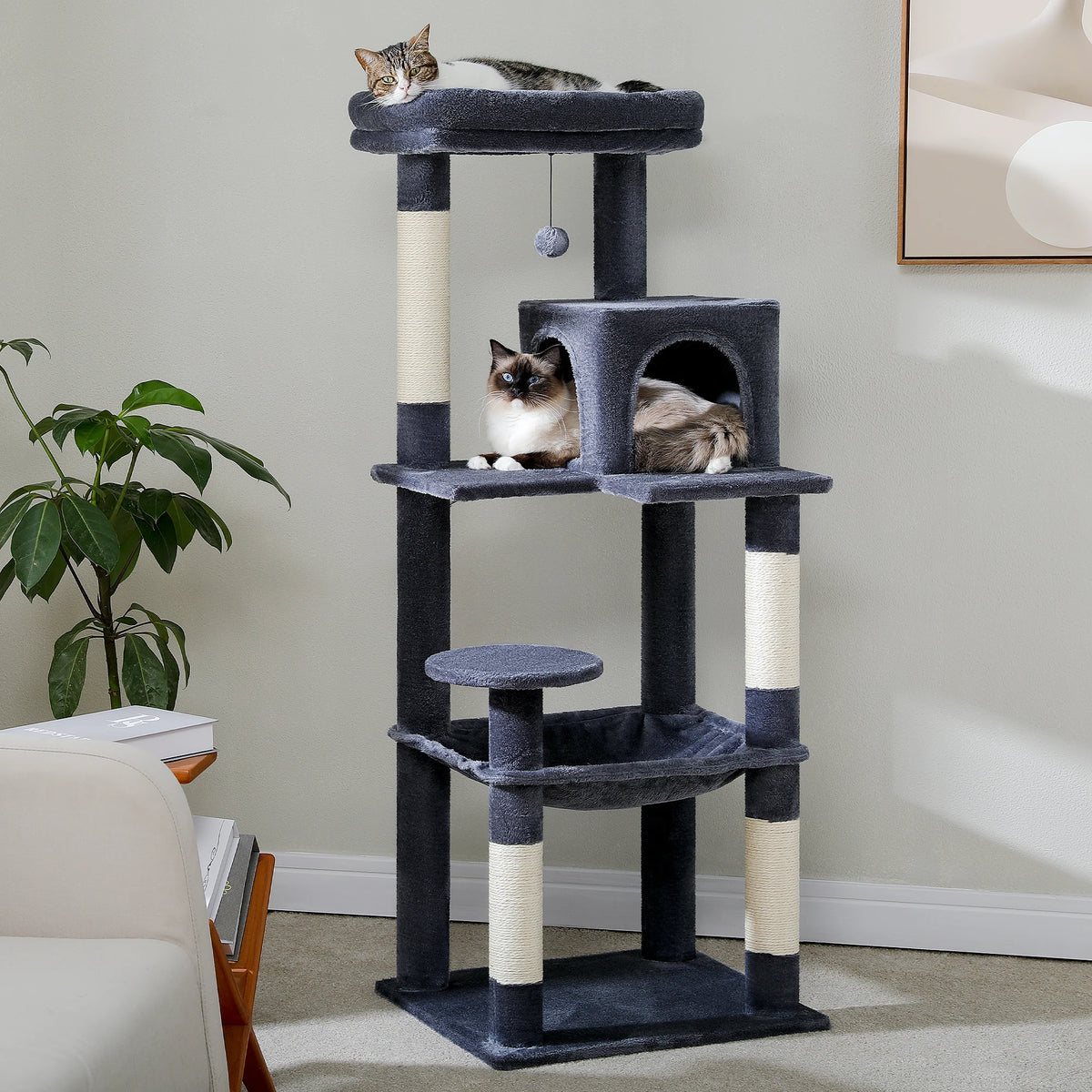 PAWZ Road Cat Tree With Sisal Posts Hammock And Perch