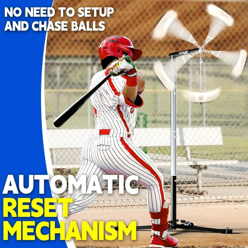 Height Adjustable Batting Tee With Tethered Ball Baseball Softball Training
