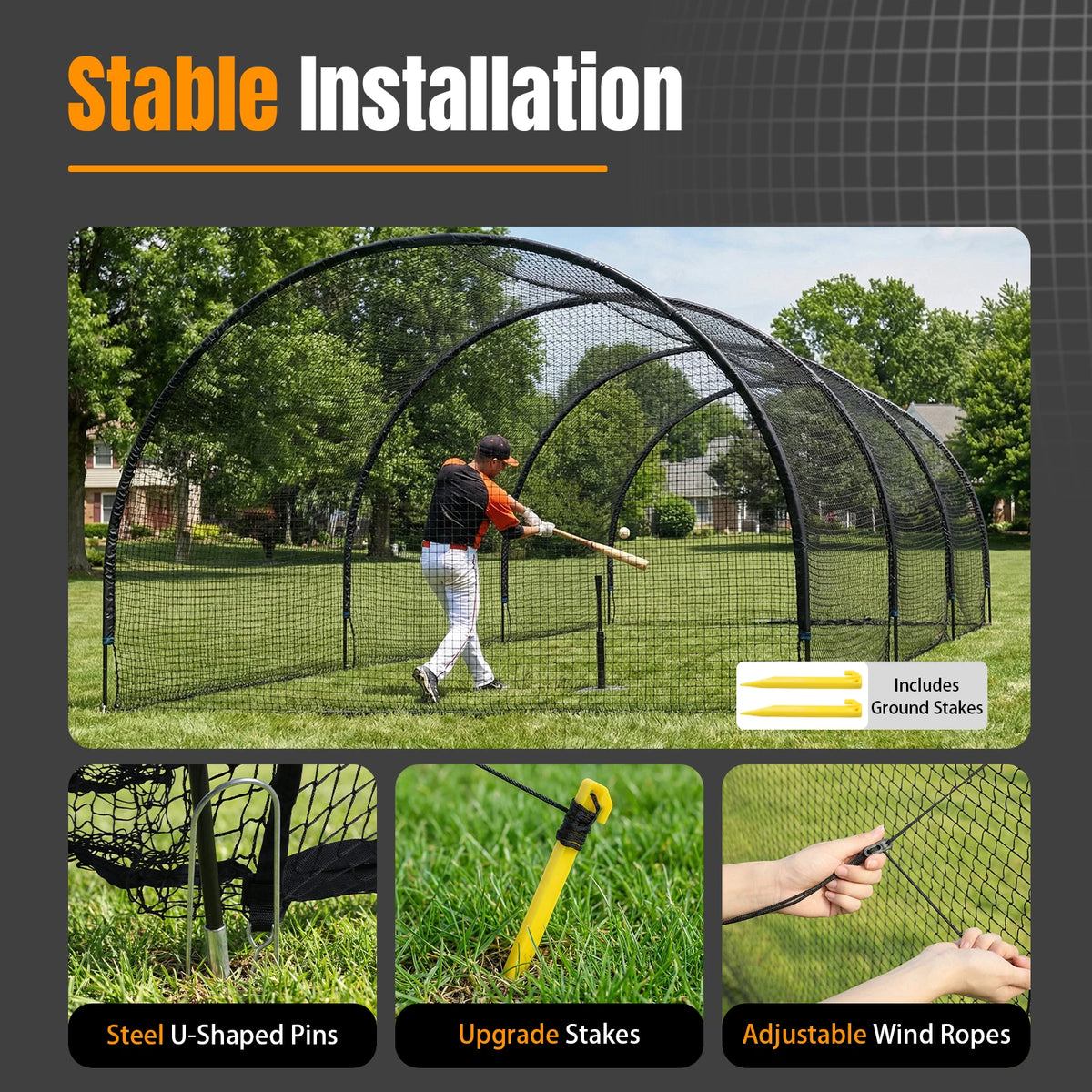 JOCESTYLE Portable Baseball Softball Batting Cage Net