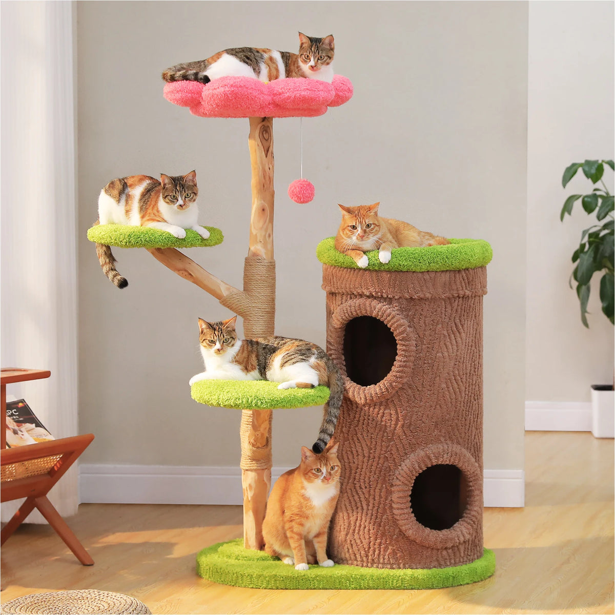 P Luxury Indoor Cat Tree Tower With Four Spacious Condos