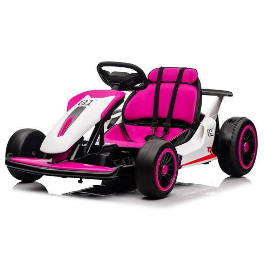 24V Electric Drift Go Kart Featuring Dual Motors Led