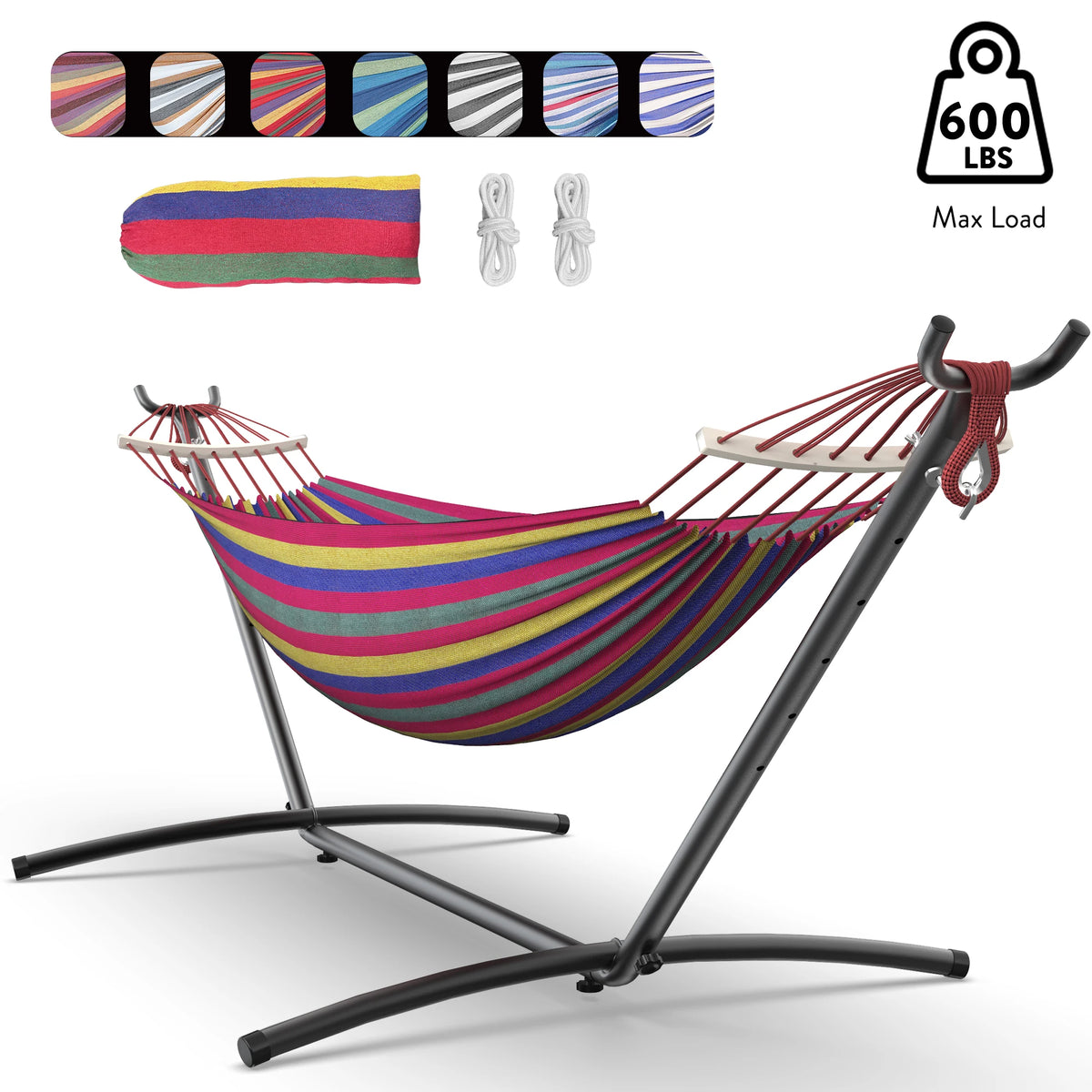Gyroor Outdoor Adjustable Stand Nylon Hammock With Carry Bag