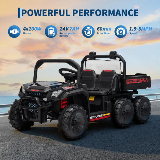 Kids 24V 4WD Electric Ride On Truck With Parental Remote