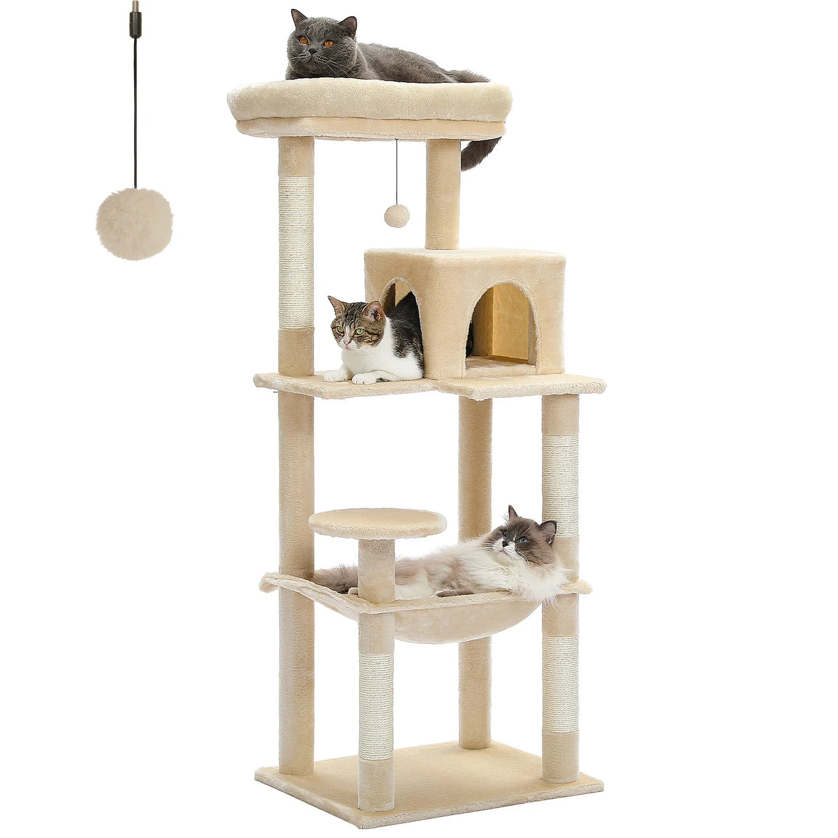 PAWZ Road Cat Tree With Sisal Posts Hammock And Perch
