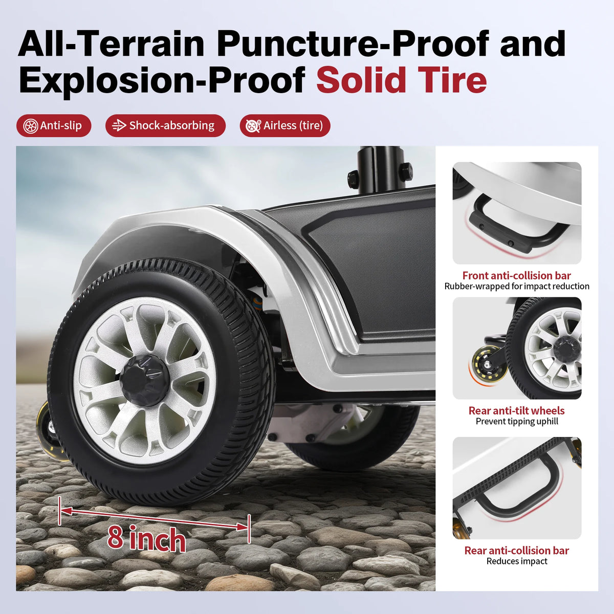 Unificare Foldable 4 Wheel Mobility Scooter With Carbon Steel Frame