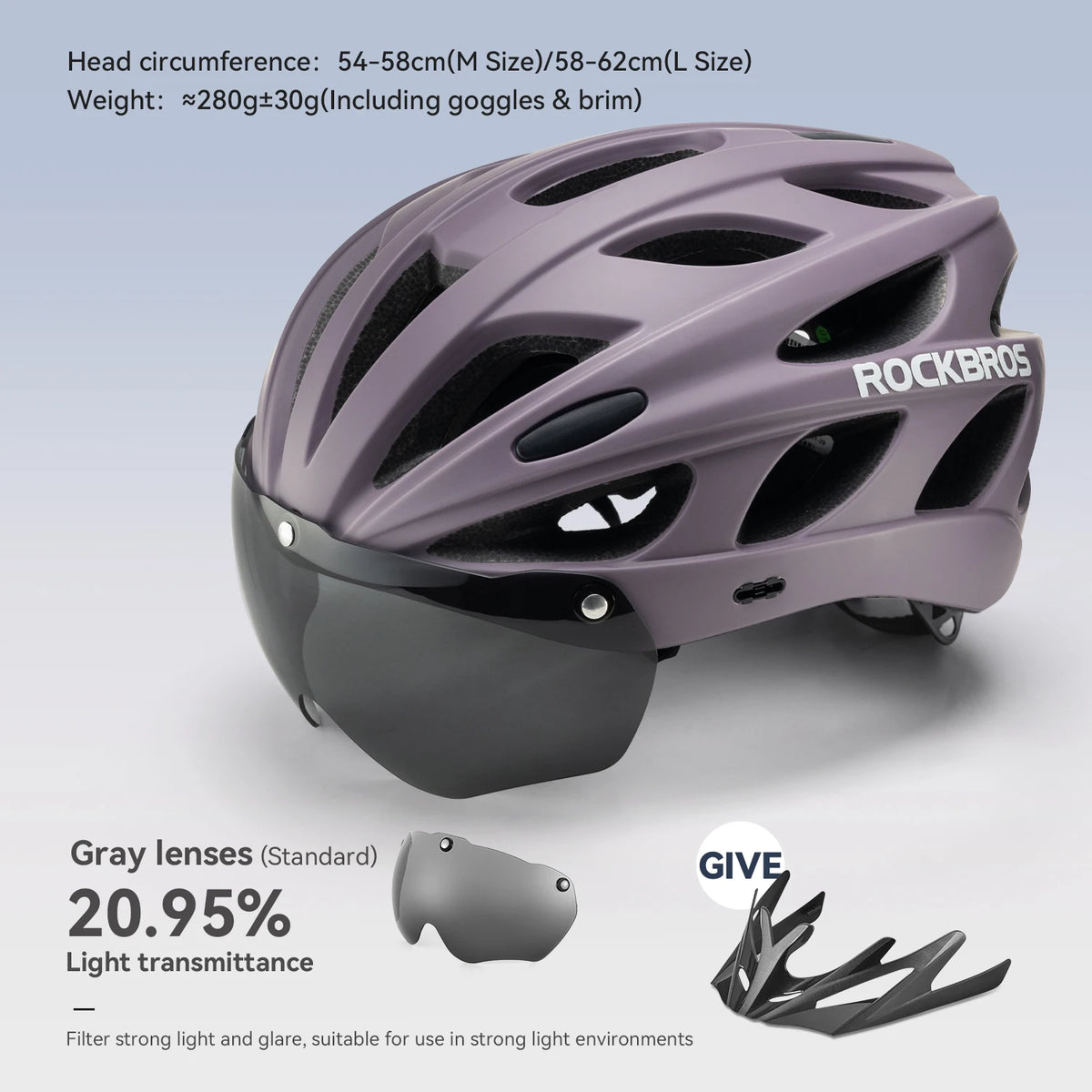 ROCKBROS Integrated Cycling Helmet With Goggles For Road And Mountain Riders