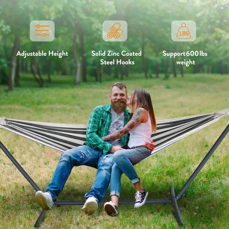 Gyroor Outdoor Adjustable Stand Nylon Hammock With Carry Bag