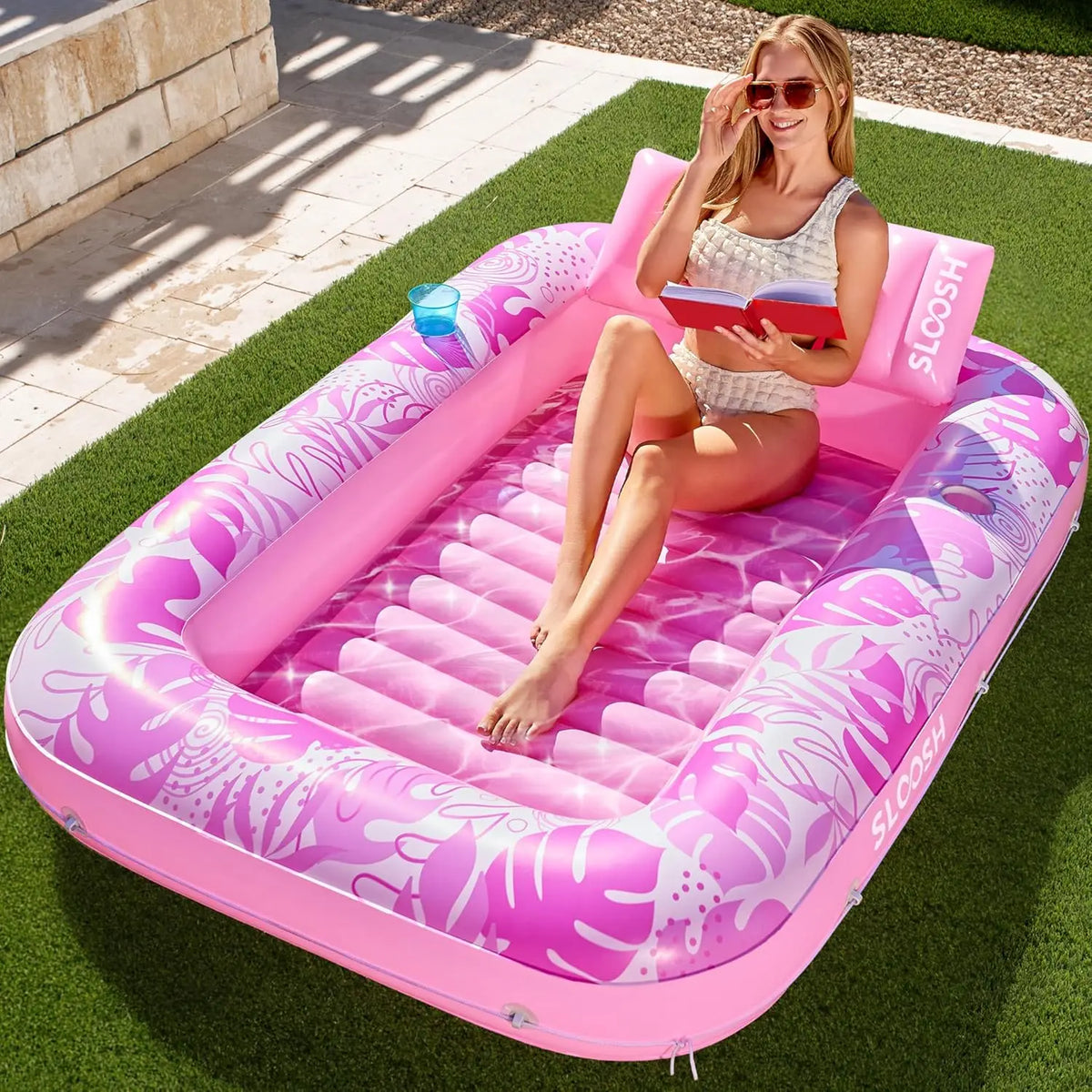 Joyfy Inflatable Tanning Pool Lounger Float For Adults