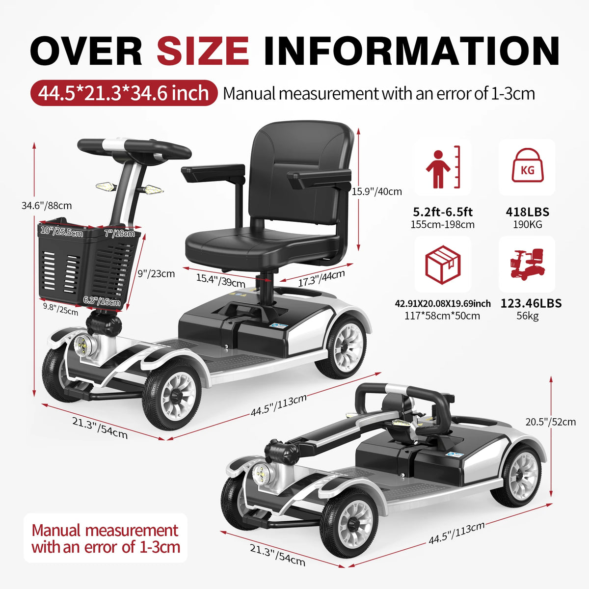 Unificare Foldable Electric Mobility Scooter With 250W Motor