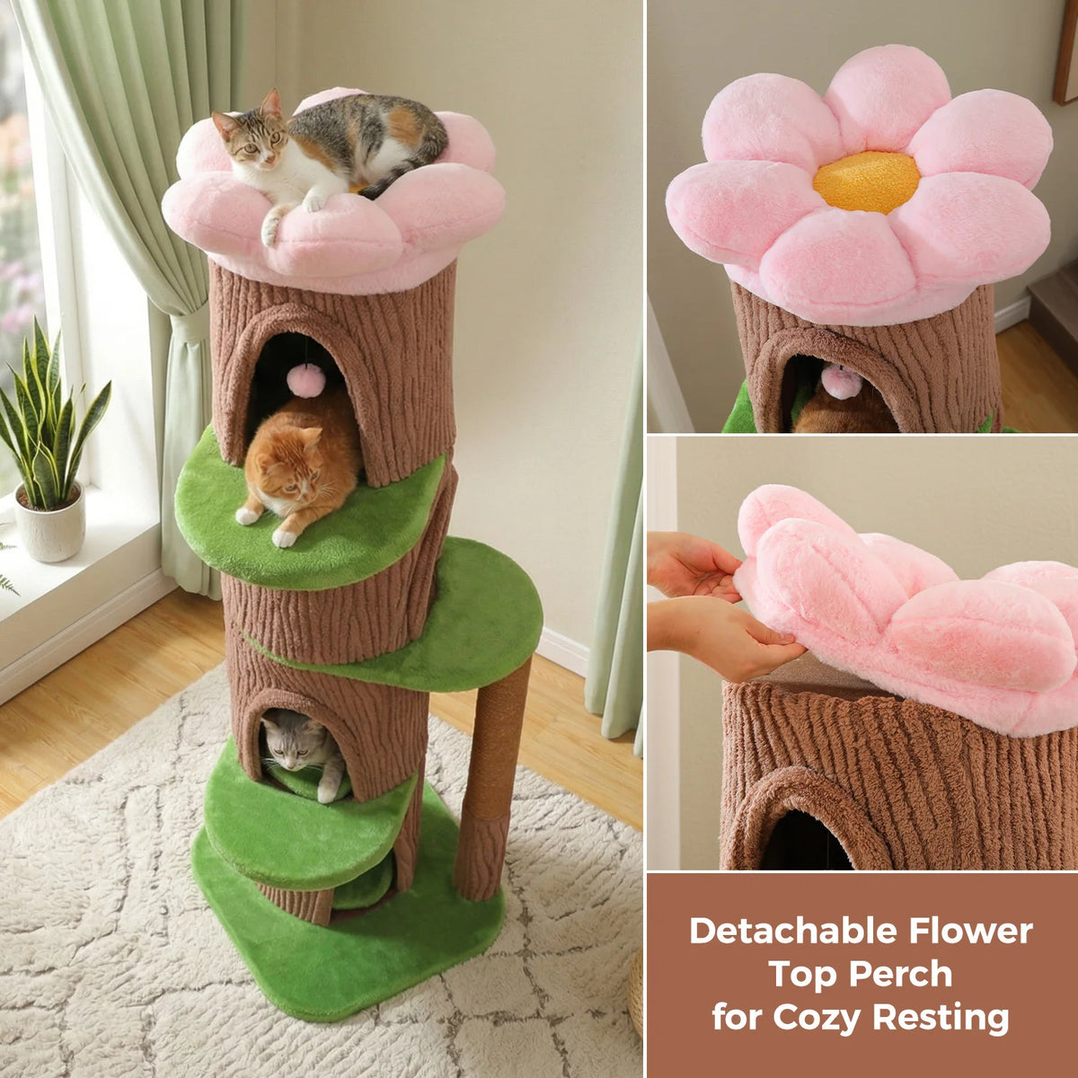 P Luxury Indoor Cat Tree Tower With Four Spacious Condos