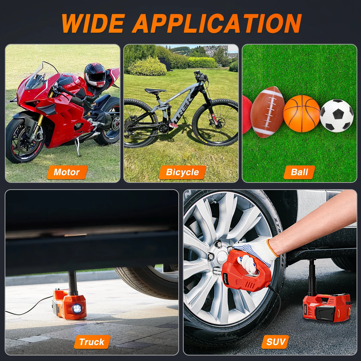 Nilight Electric Car Jack Kit With Impact Wrench And Tire Inflator