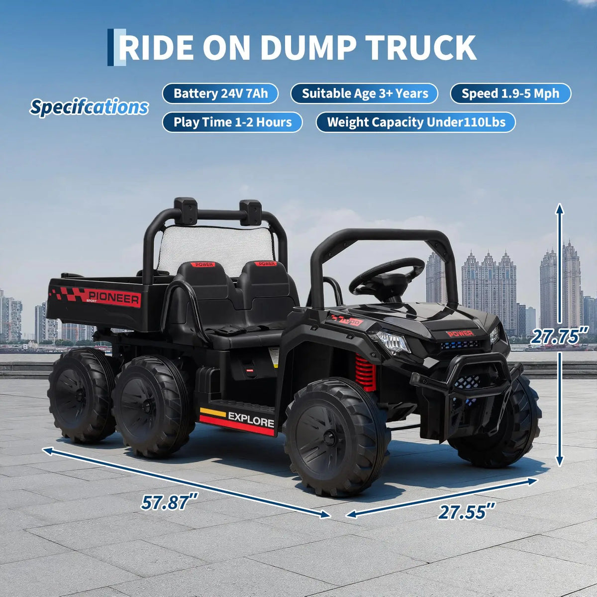 Kids 24V 4WD Electric Ride On Truck With Parental Remote