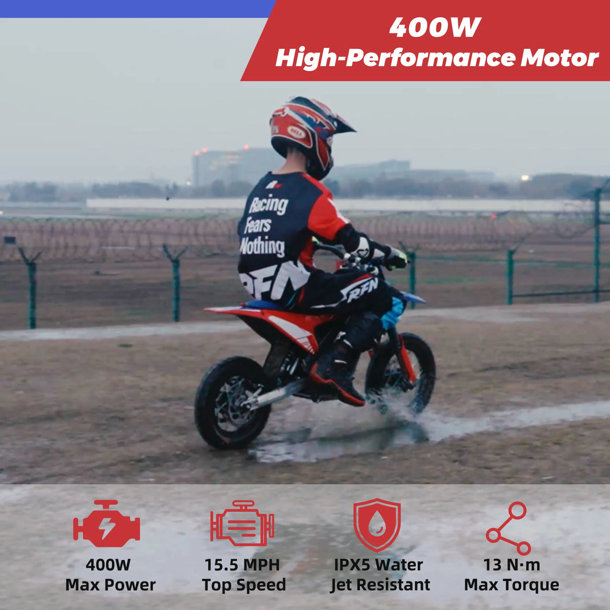 RFN Warrior Kids Electric Off Road Dirt Motorcycle Bike