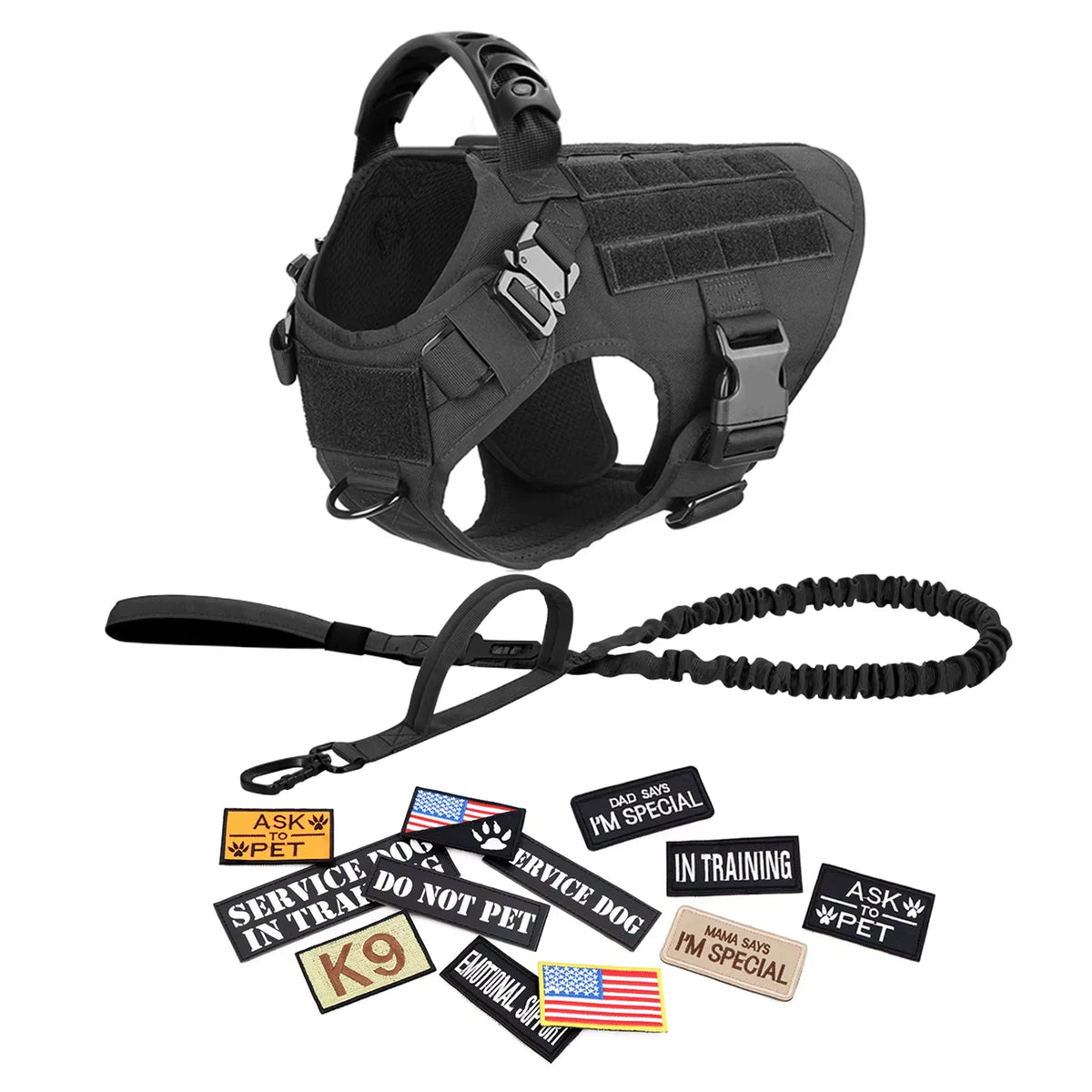 Petravel Padded Dog Tactical Harness Vest With Quick Release Buckle