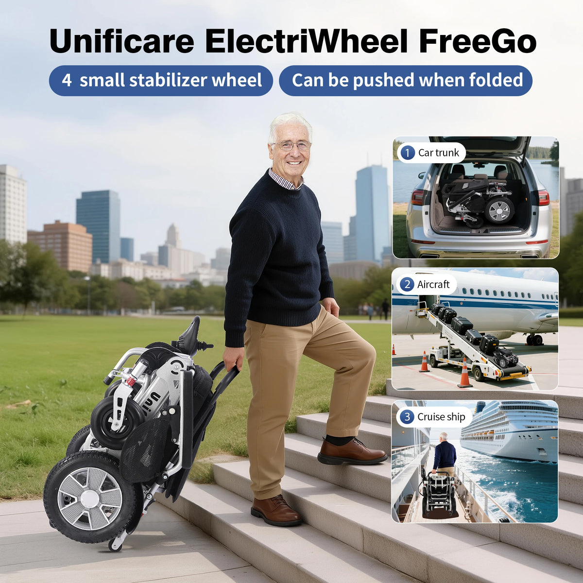 Unificare 4 Wheel Electric Mobility Scooter For Seniors And Adults
