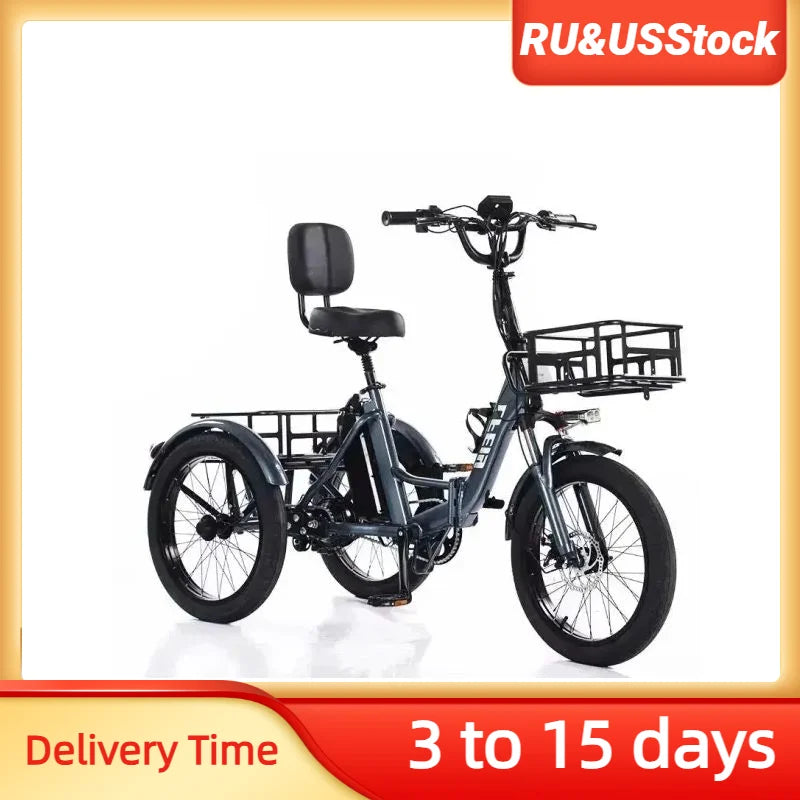 Foldable 48V Electric Cargo Tricycle With Removable Lithium Battery